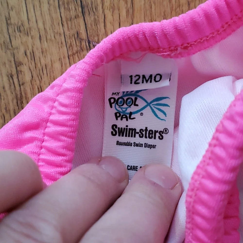 Pool Pal Pink Swimsters‎ Swim Dress/Swim Diaper Size 12M